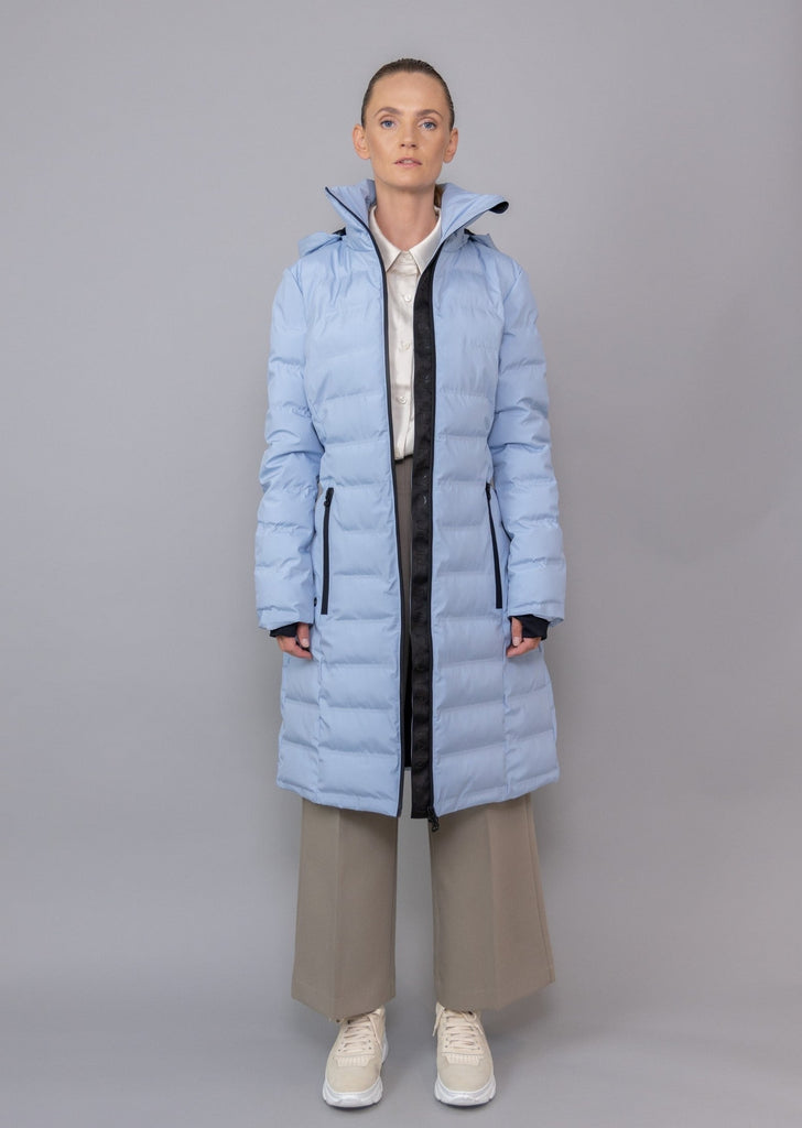 Waterproof Tailored Puffer Jacket  - Light Blue