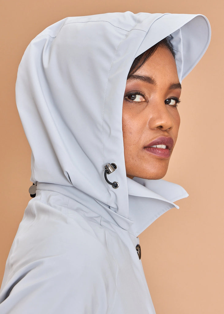 Packable Travel Trench - Sky-Grey