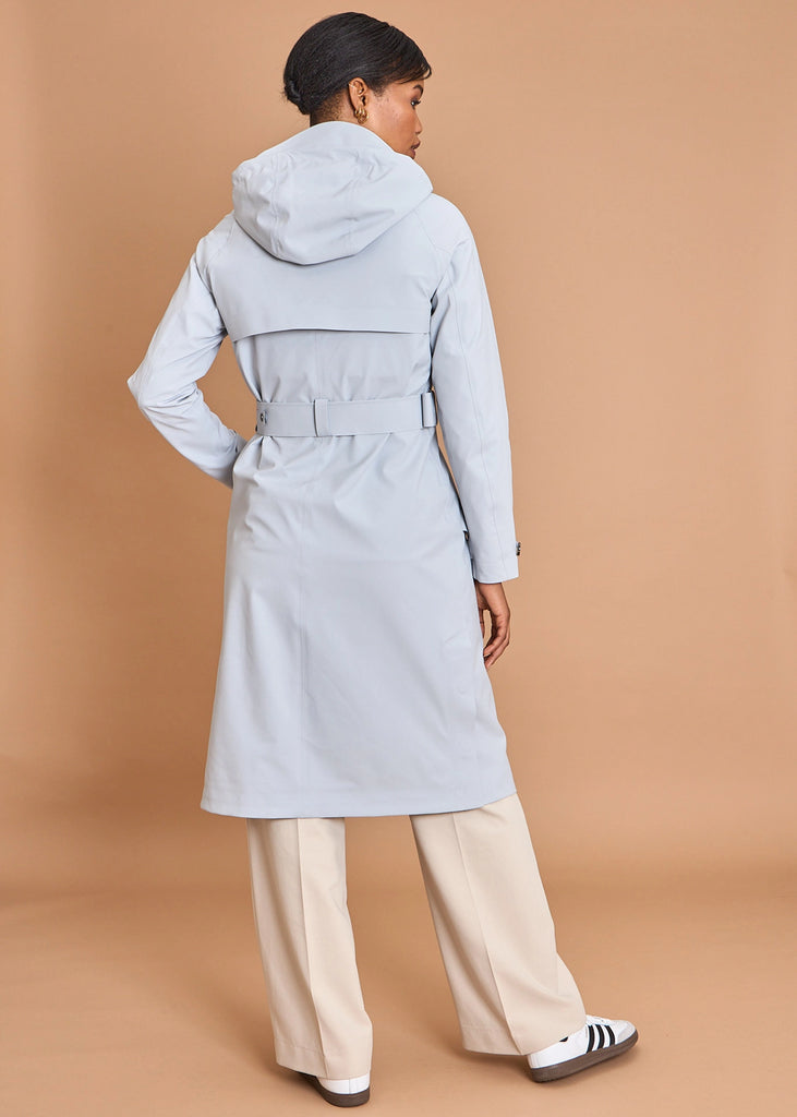 Packable Travel Trench - Sky-Grey