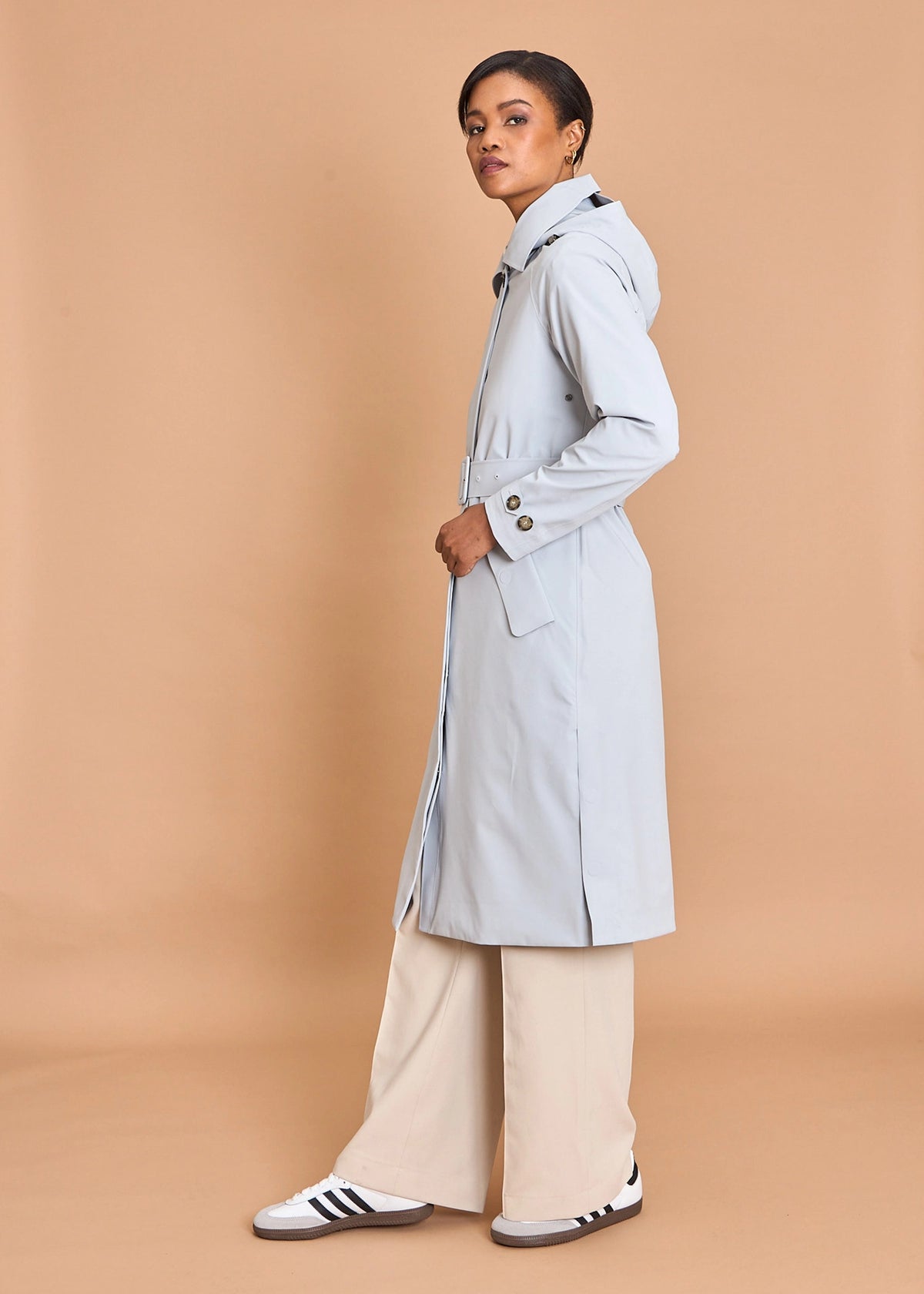 Packable Travel Trench - Sky-Grey