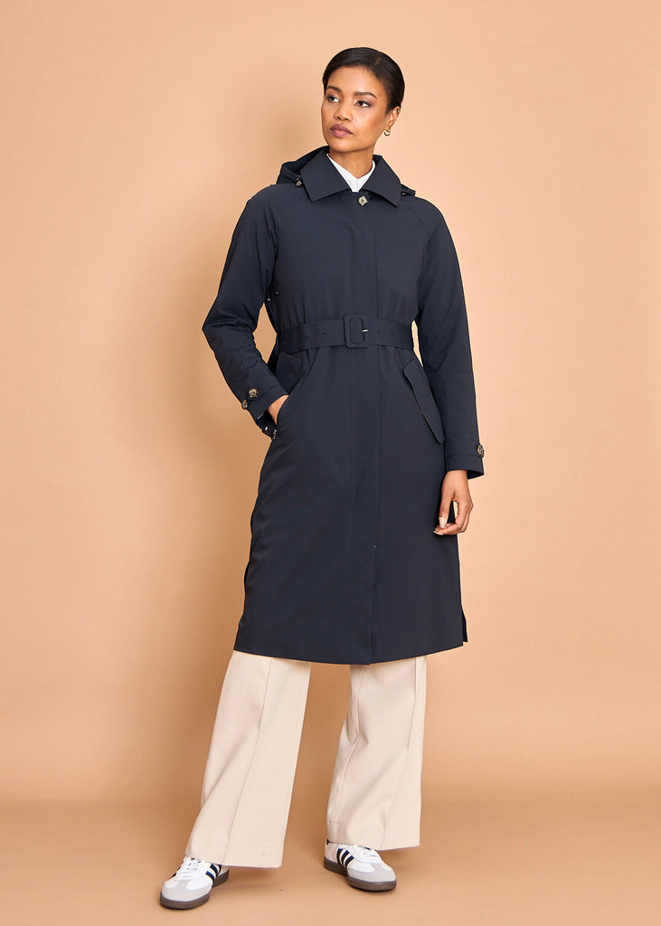 Packable Travel Trench - Navy