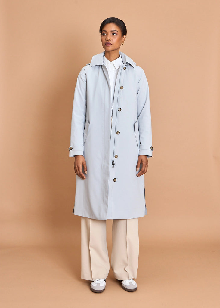 Packable Travel Trench - Sky-Grey