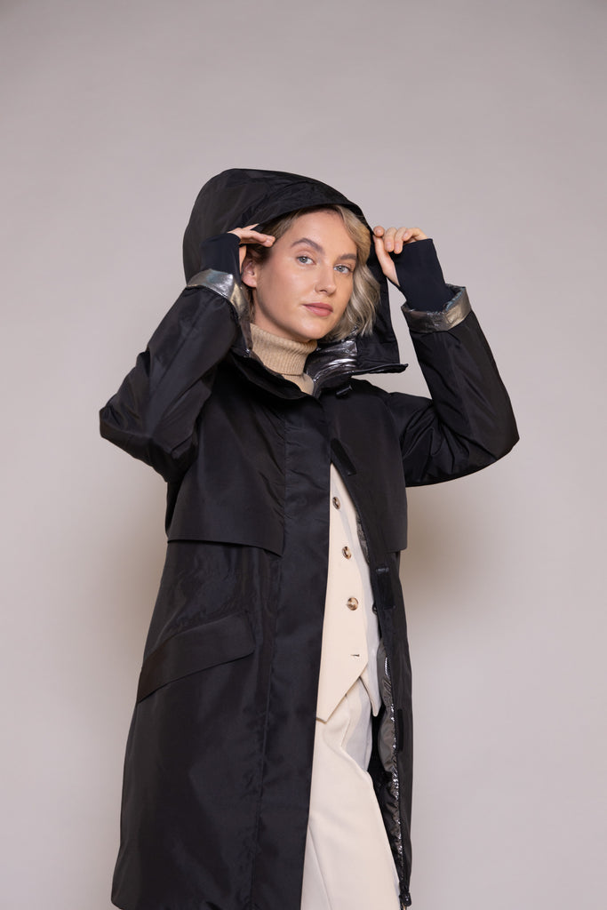 Waterproof reversible Puffer Jacket - Black