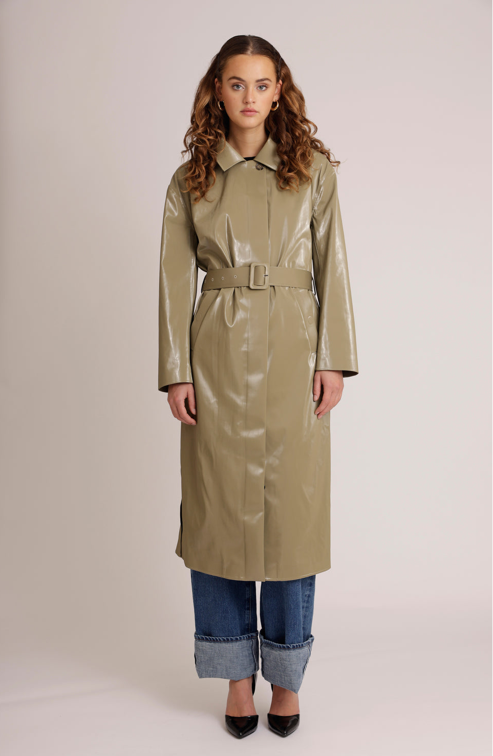 Waterproof Laque Coat | Khaki Green