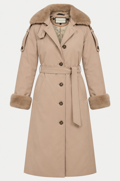 Waterproof Puffer Trench | Beige