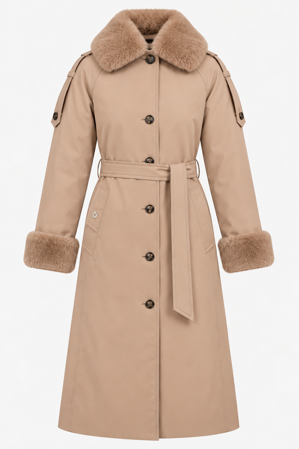 Waterproof Puffer Trench | Beige