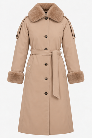 Waterproof Puffer Trench | Beige
