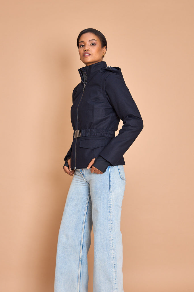 3-in-1 wool Waterproof Jacket & Bodywarmer - Navy Wool