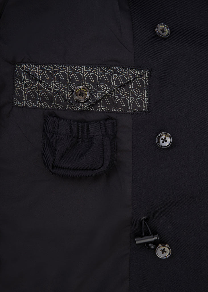 Luxury Tailored Poncho - Black