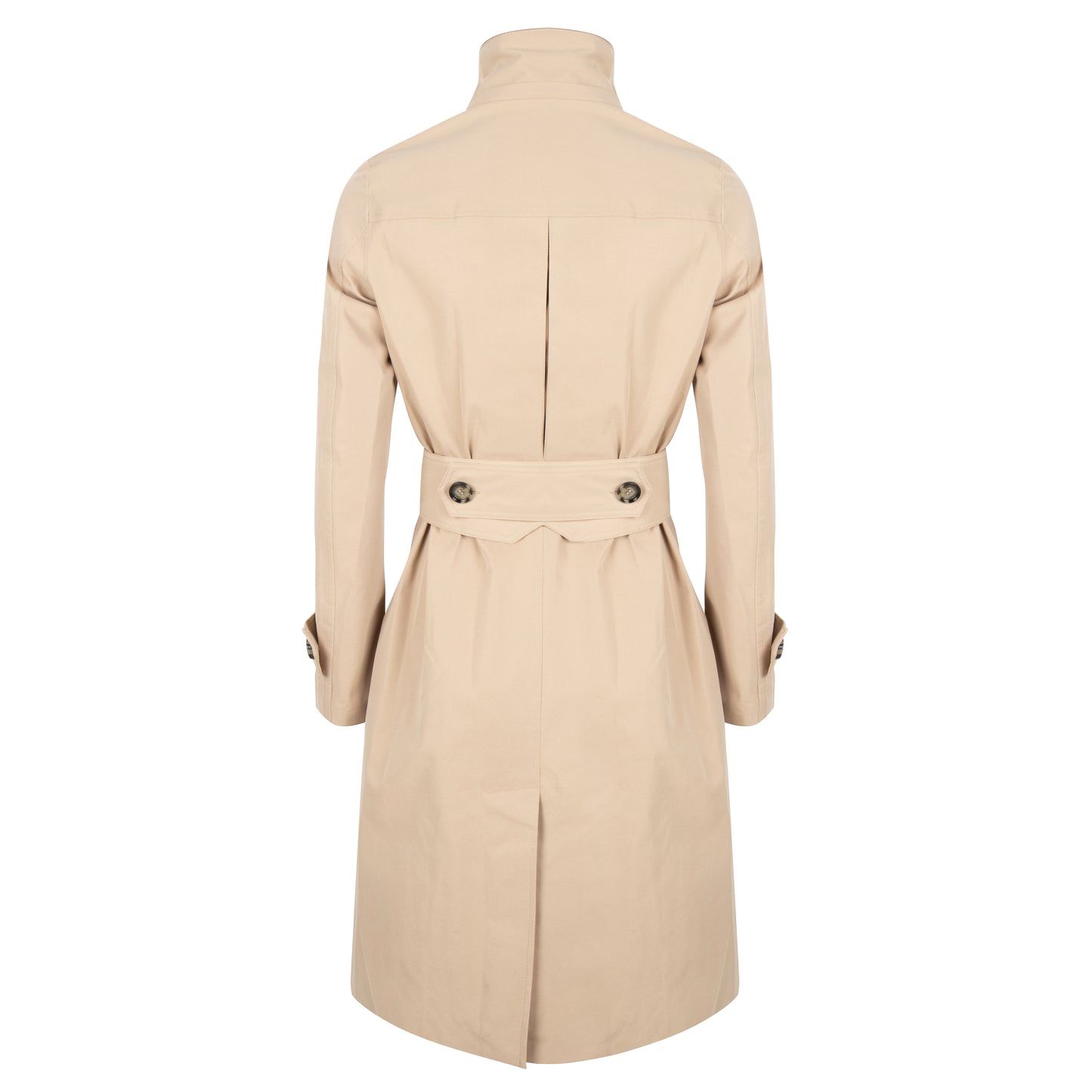 Waterproof Straight Fit Waistbelt Raincoat | Beige Matte