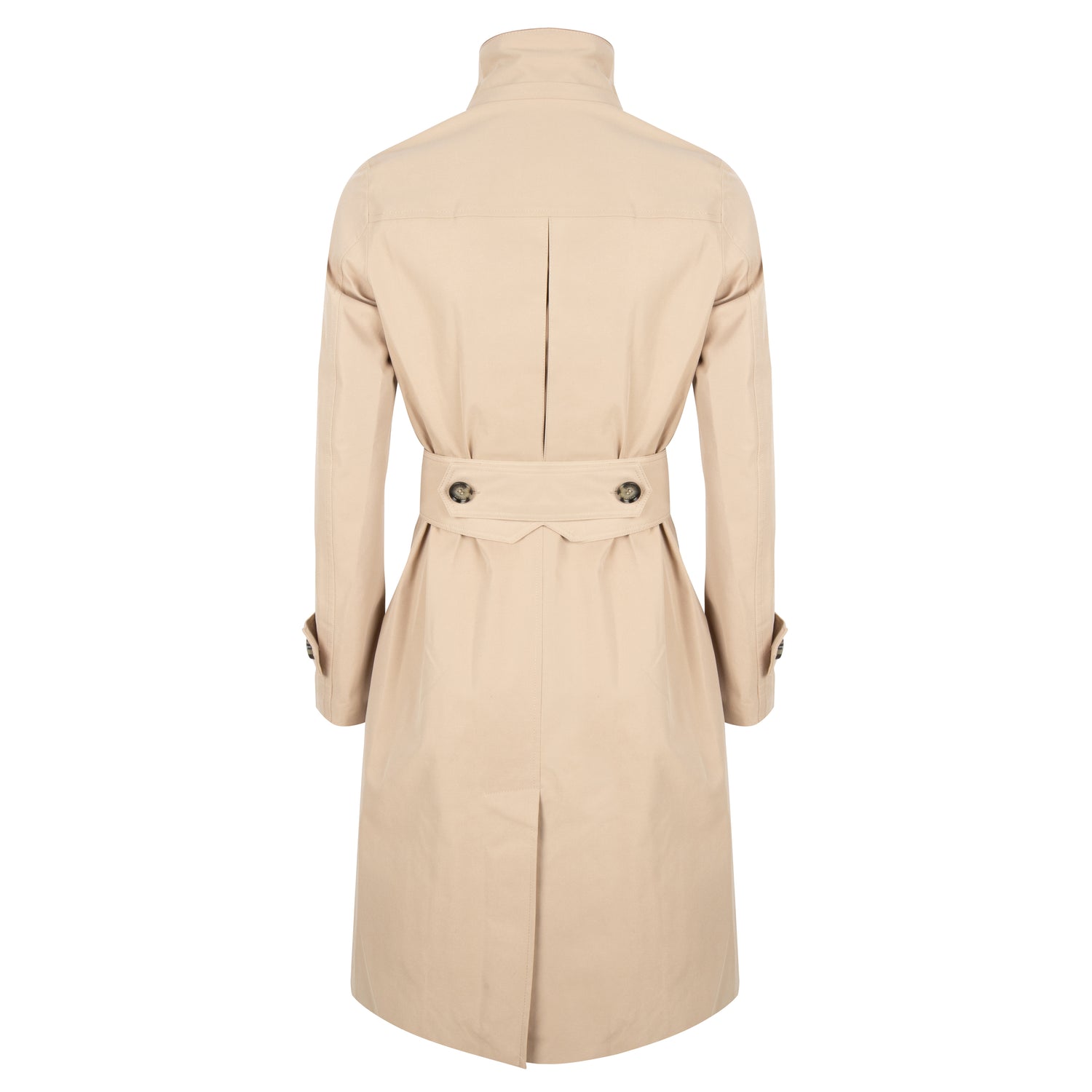 Waterproof Straight Fit Waistbelt Raincoat | Beige Matte