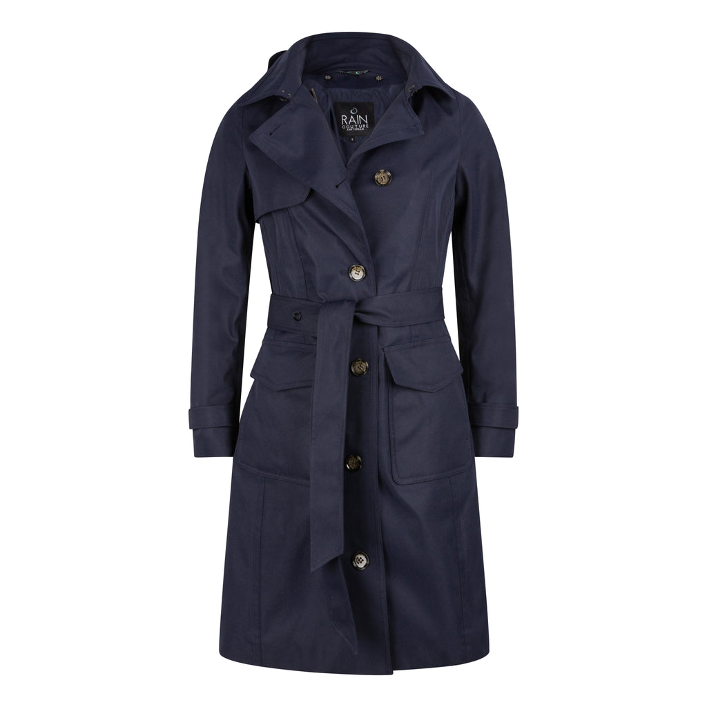 Waterproof Tailored To Fit Trenchcoat  | Navy Matte