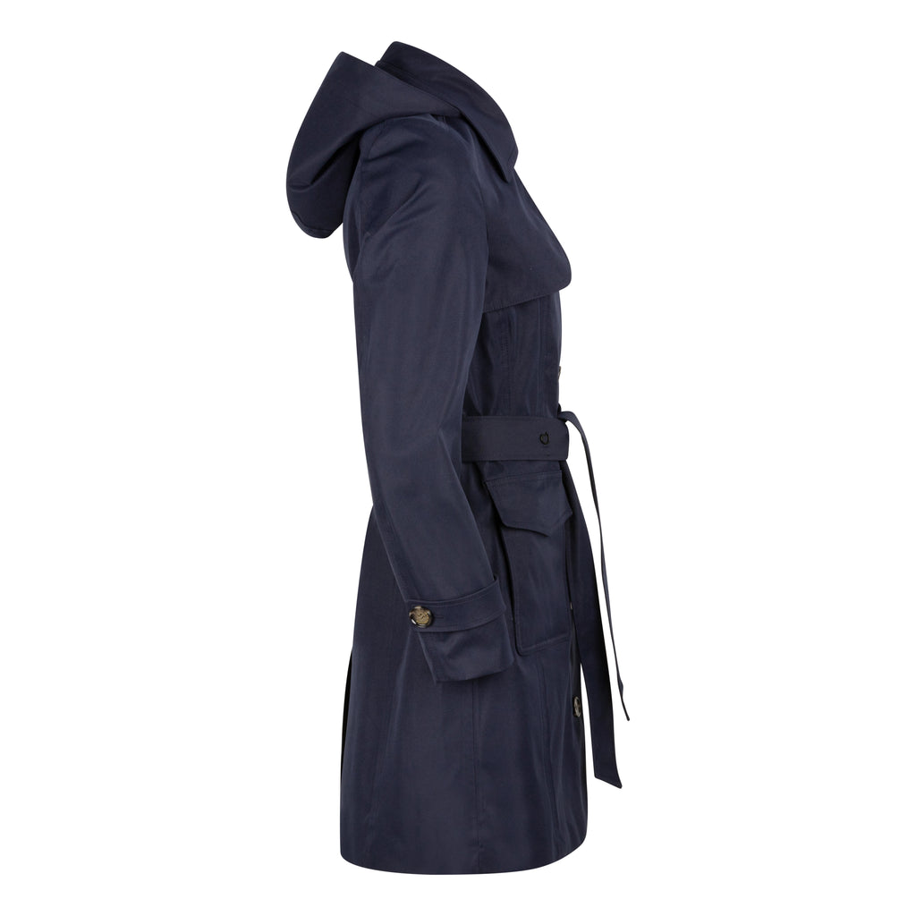 Waterproof Tailored To Fit Trenchcoat  | Navy Matte