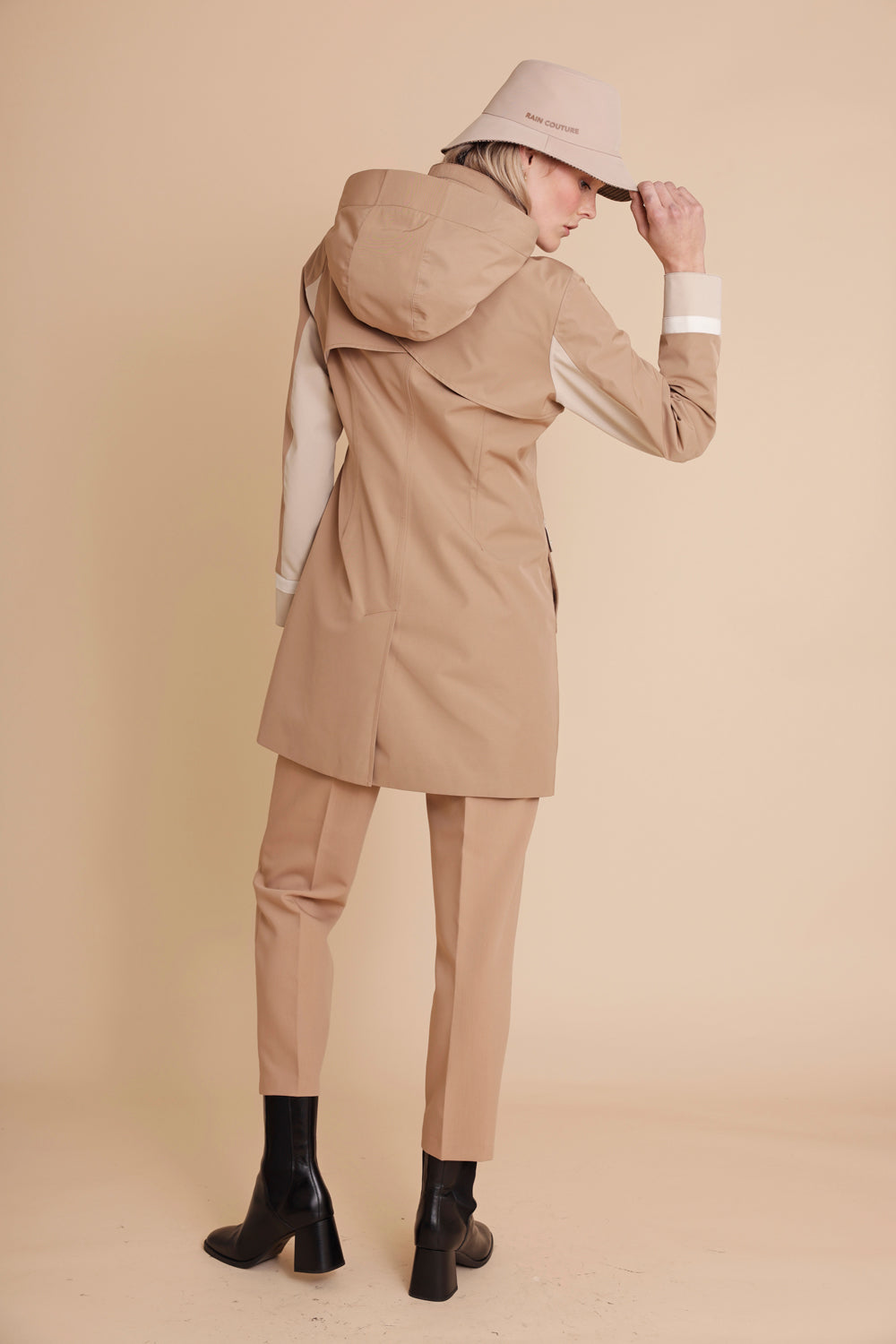 Waterproof Straight Fit Coat  | Camel Beige