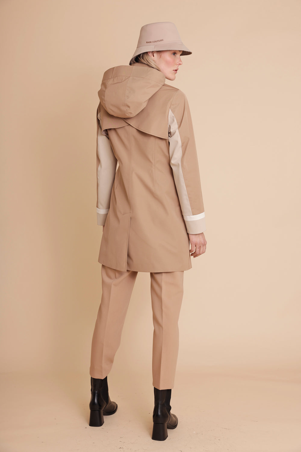 Waterproof Straight Fit Coat  | Camel Beige