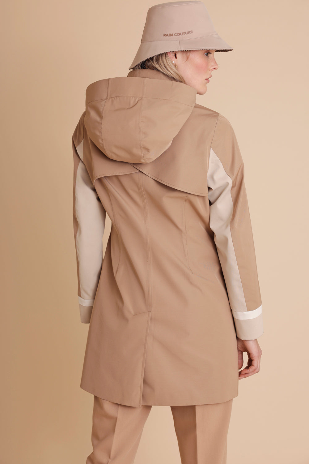 Waterproof Straight Fit Coat  | Camel Beige