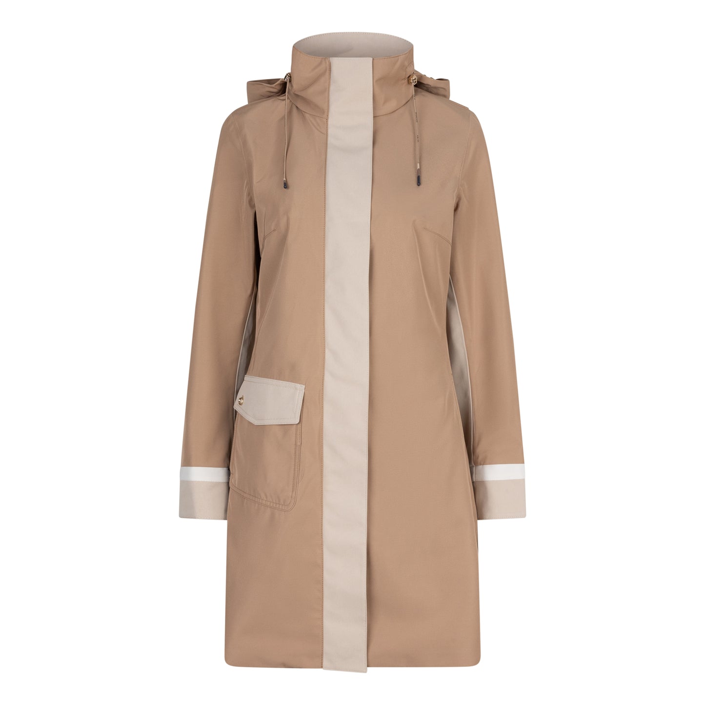 Waterproof Straight Fit Coat  | Camel Beige