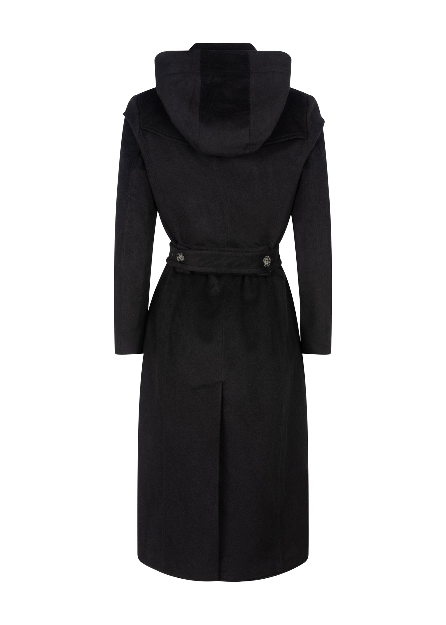 Waterproof Double Breasted Wool Trench  | Black Wool