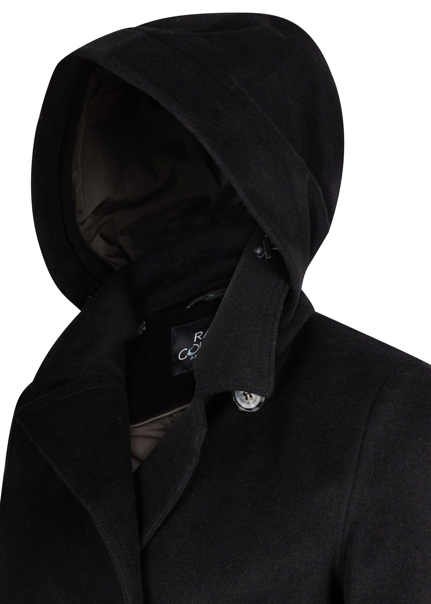 Waterproof Double Breasted Wool Trench  | Black Wool