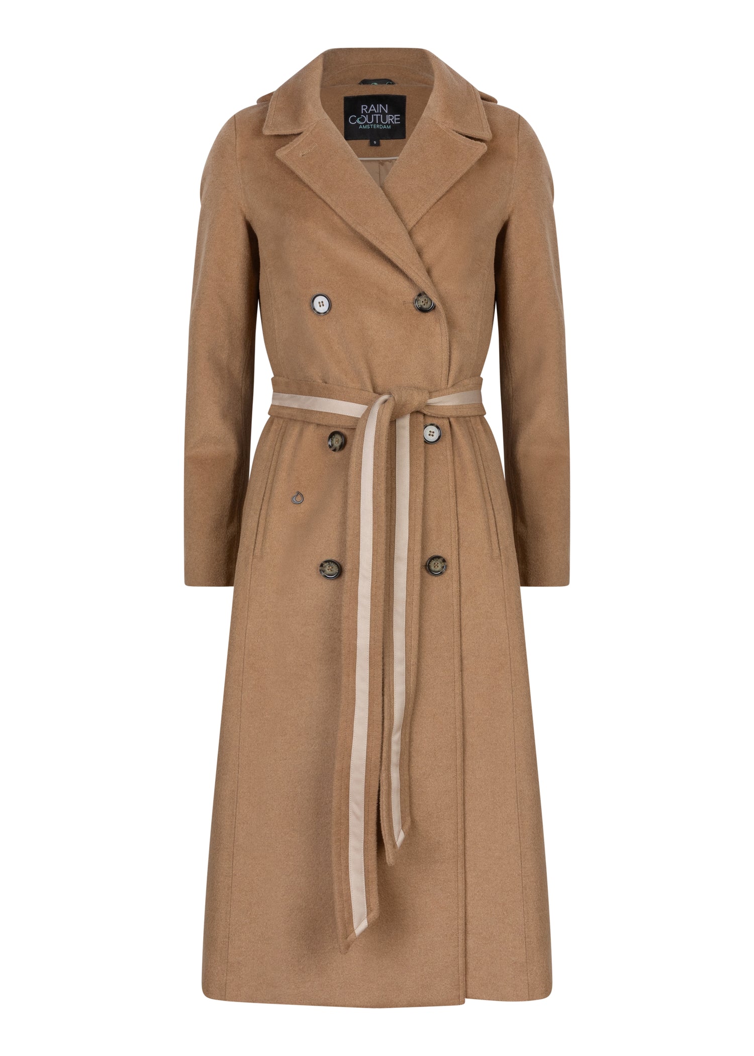 Waterproof Double Breasted Wool Trench  | Soft Camel Wool