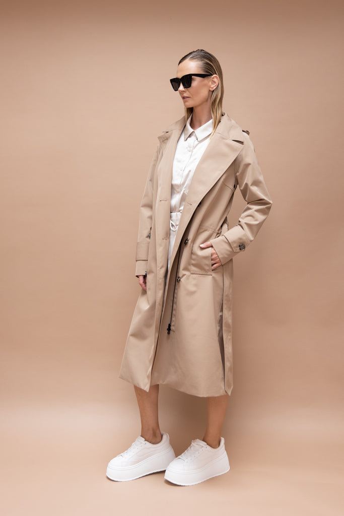 Waterproof Straight-Fit Trenchcoat  | Beige (Old)