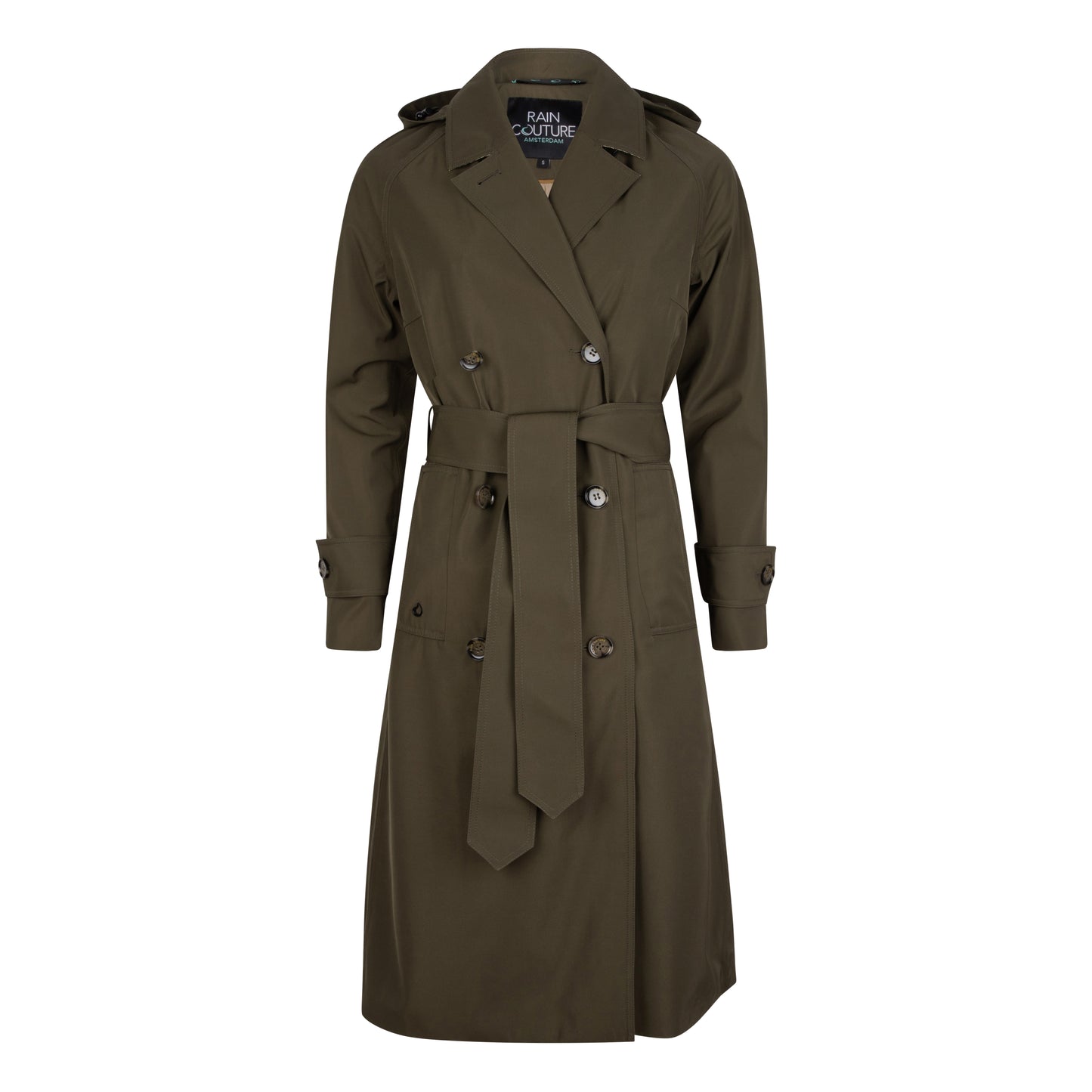 Waterproof Straight-Fit Trenchcoat  | Satin Green