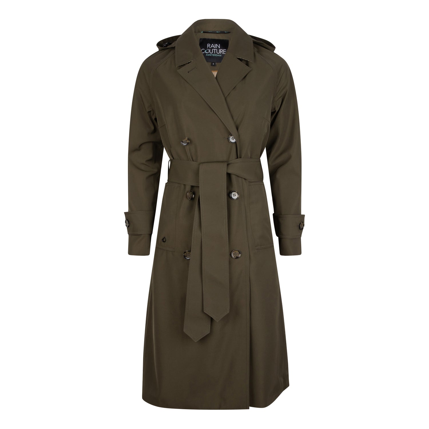 Waterproof Straight-Fit Trenchcoat  | Satin Green