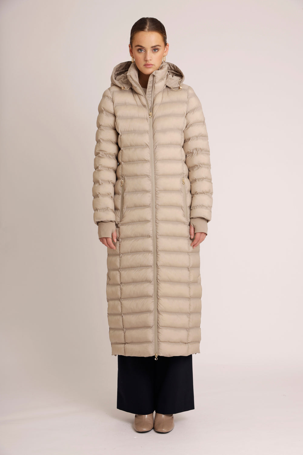 Maxi Waterproof Puffer Jacket - Beige