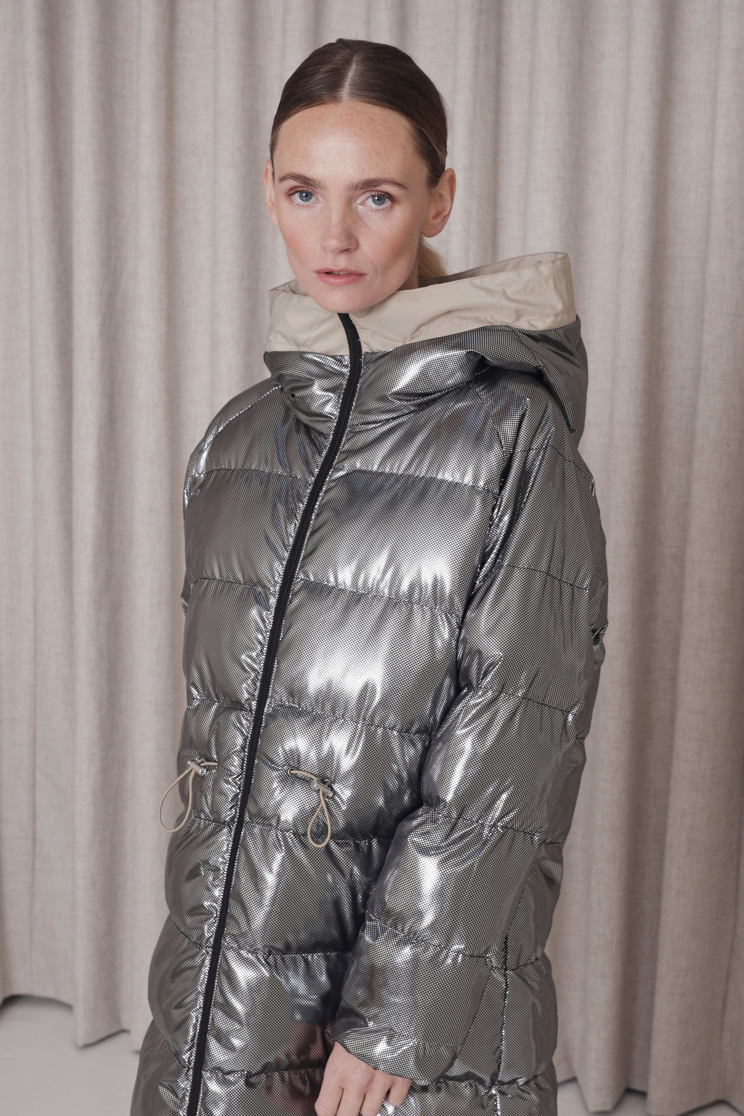 Waterproof Reversible Puffer Jacket - Beige