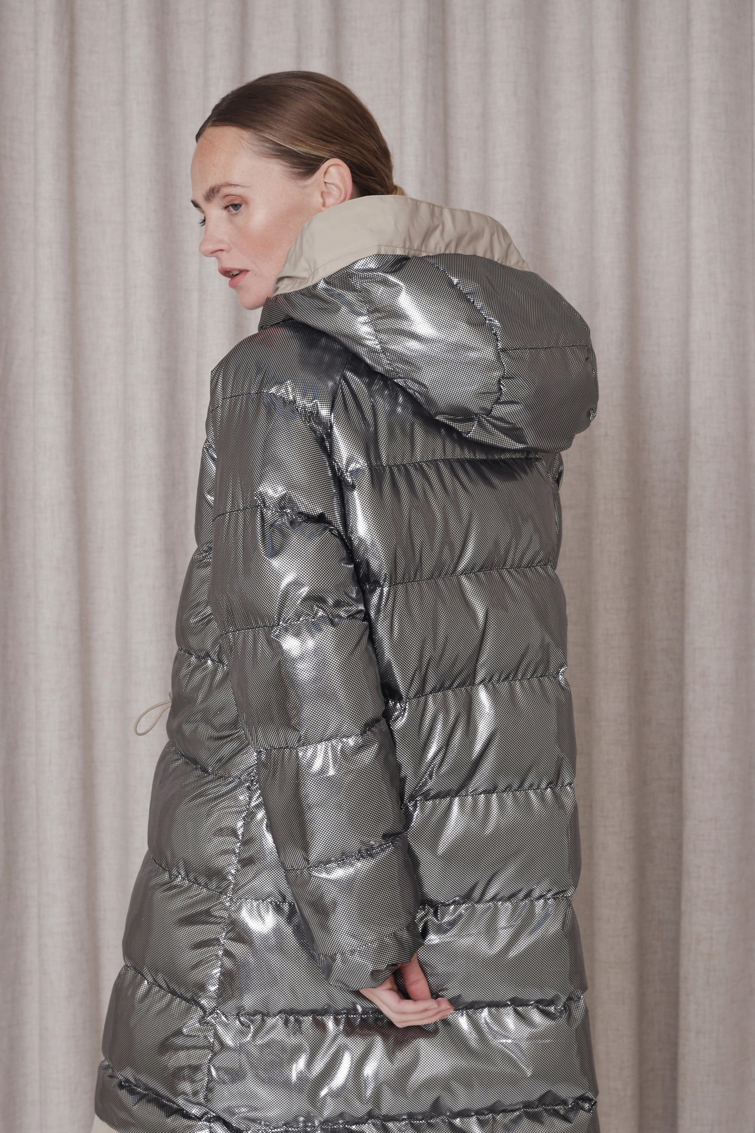 Waterproof Reversible Puffer Jacket - Beige