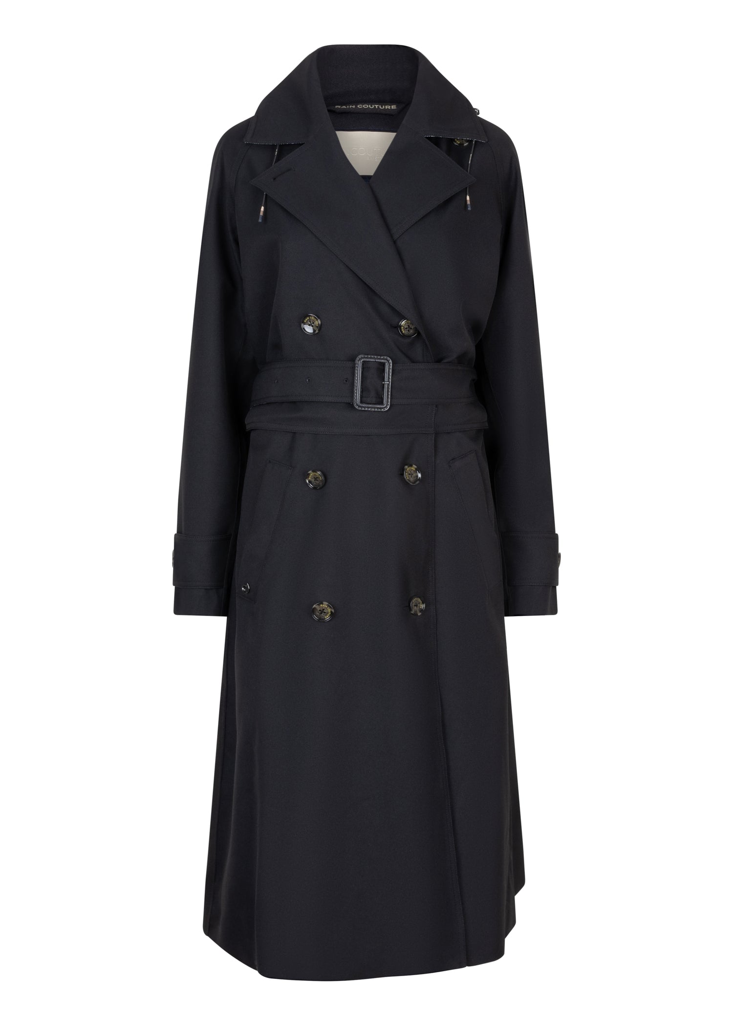 Waterproof Zip-Off Straight-Fit Trenchcoat  | Black