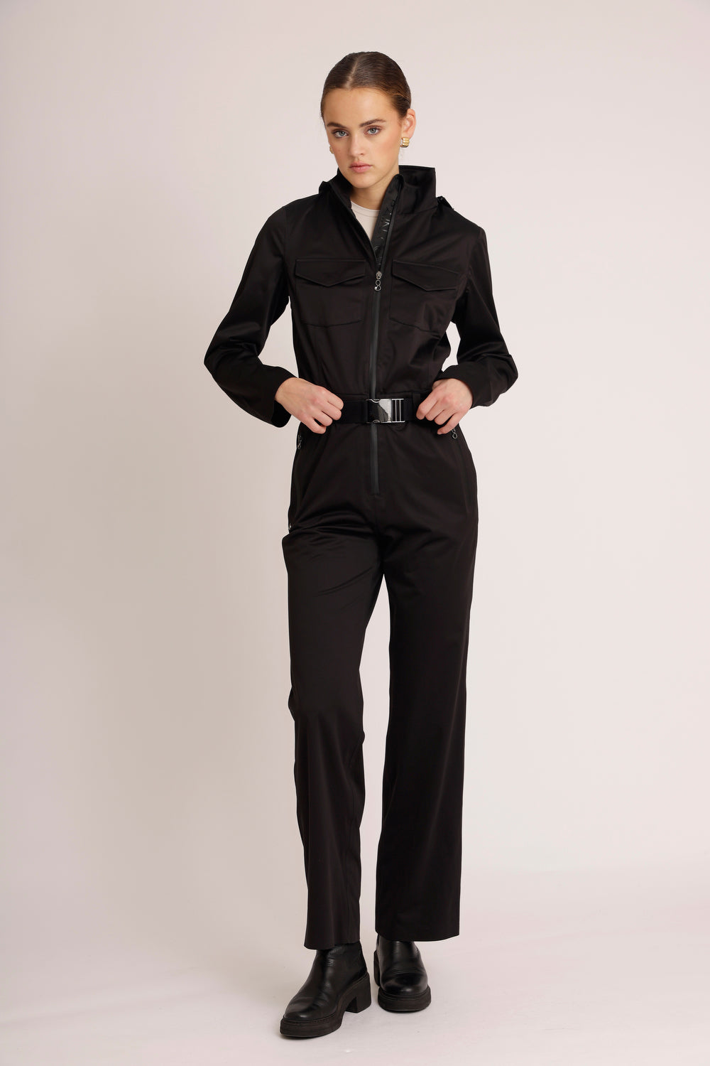 Waterproof Stretchable Jumpsuit | Black