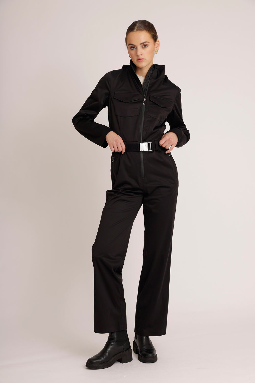 Waterproof Stretchable Jumpsuit | Black
