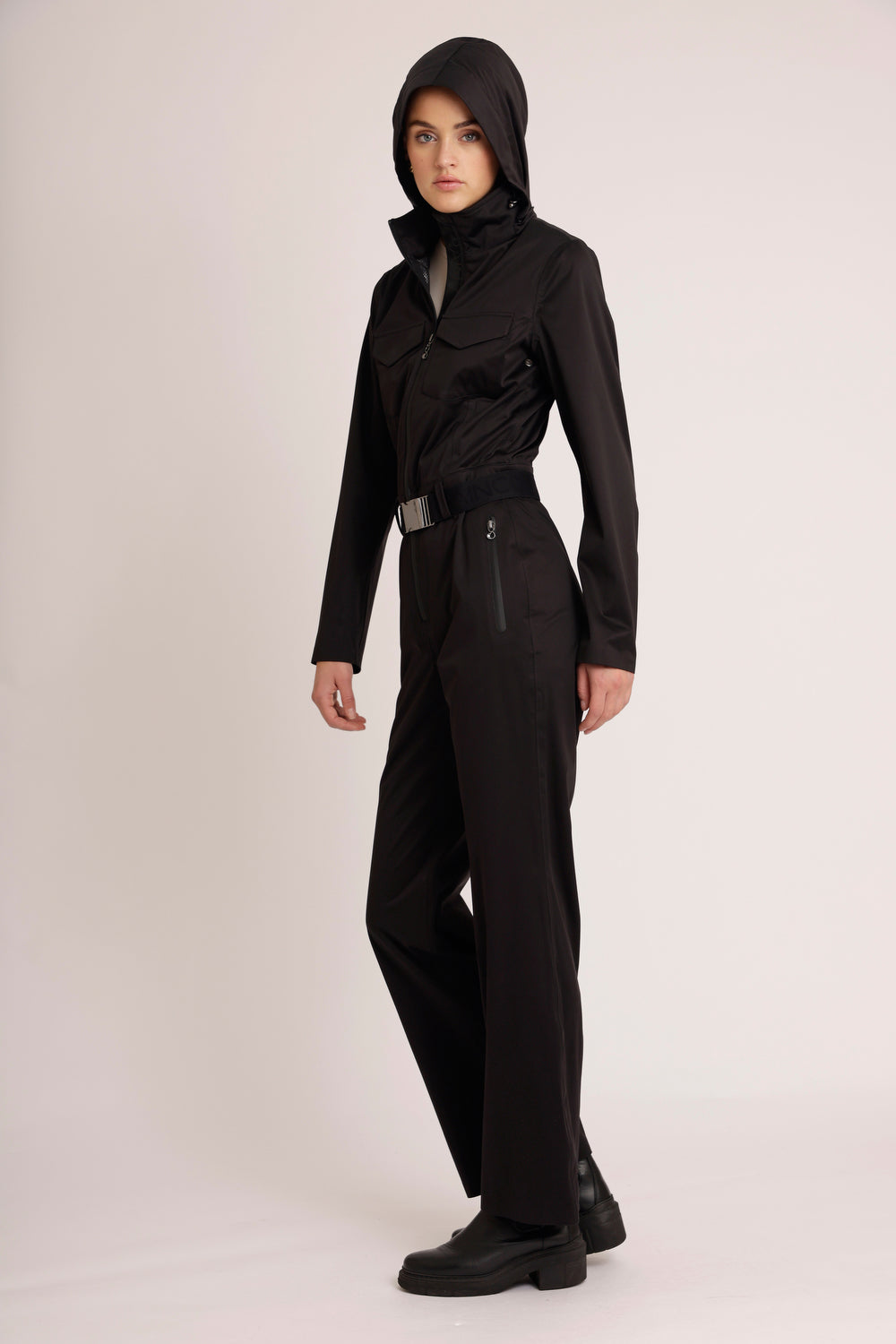 Waterproof Stretchable Jumpsuit | Black