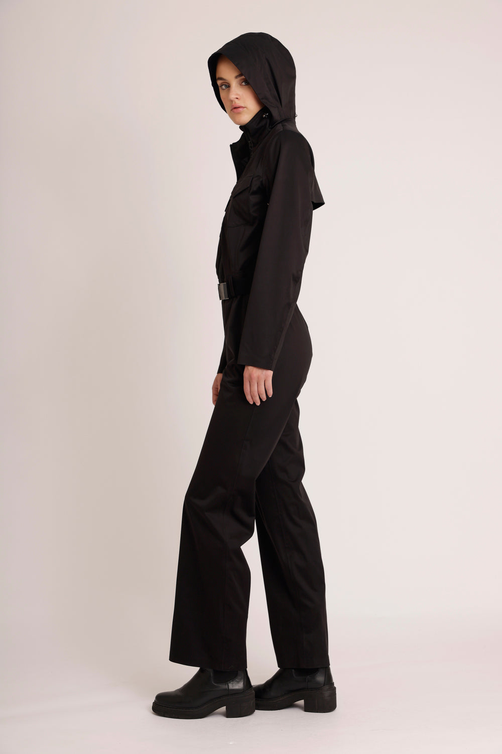 Waterproof Stretchable Jumpsuit | Black