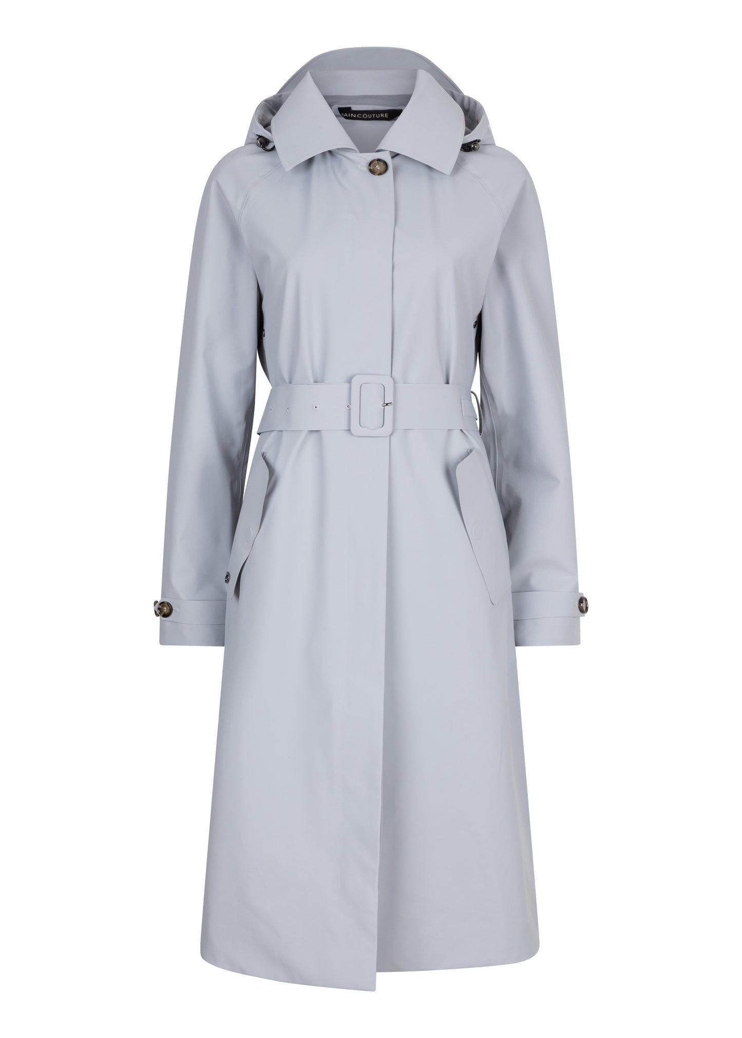 Waterproof Packable Straight-Fit Trenchcoat  | Sky Gray