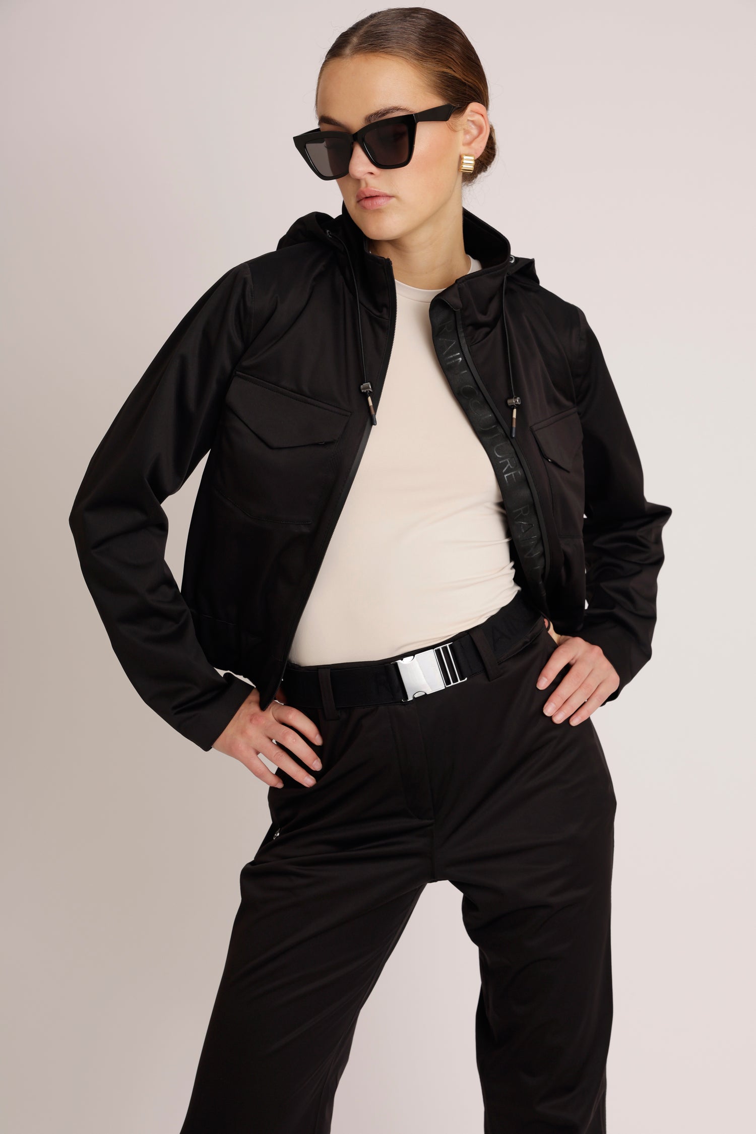 Waterproof Stretchable Bomber Jacket  | Black