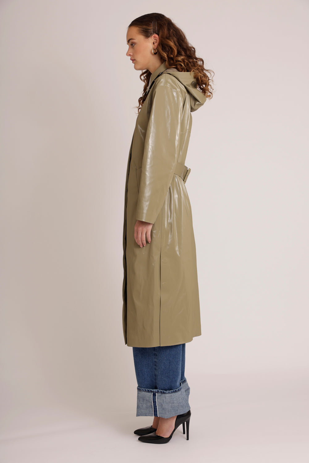 Waterproof Laque Coat | Khaki Green