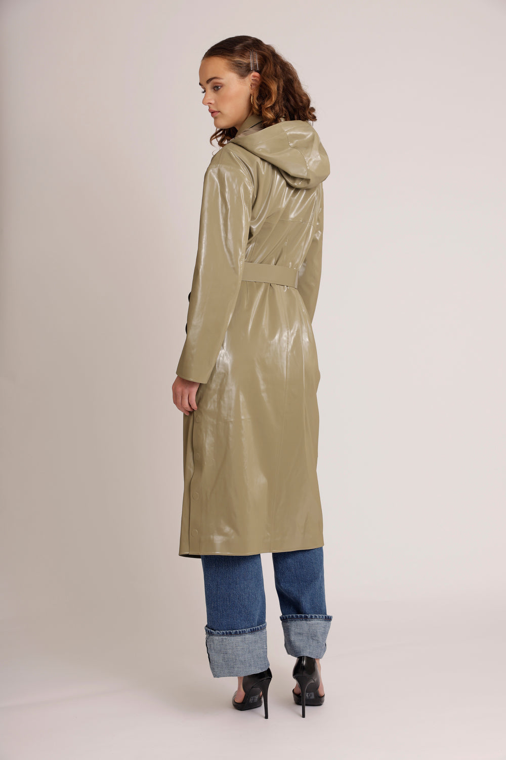 Waterproof Laque Coat | Khaki Green