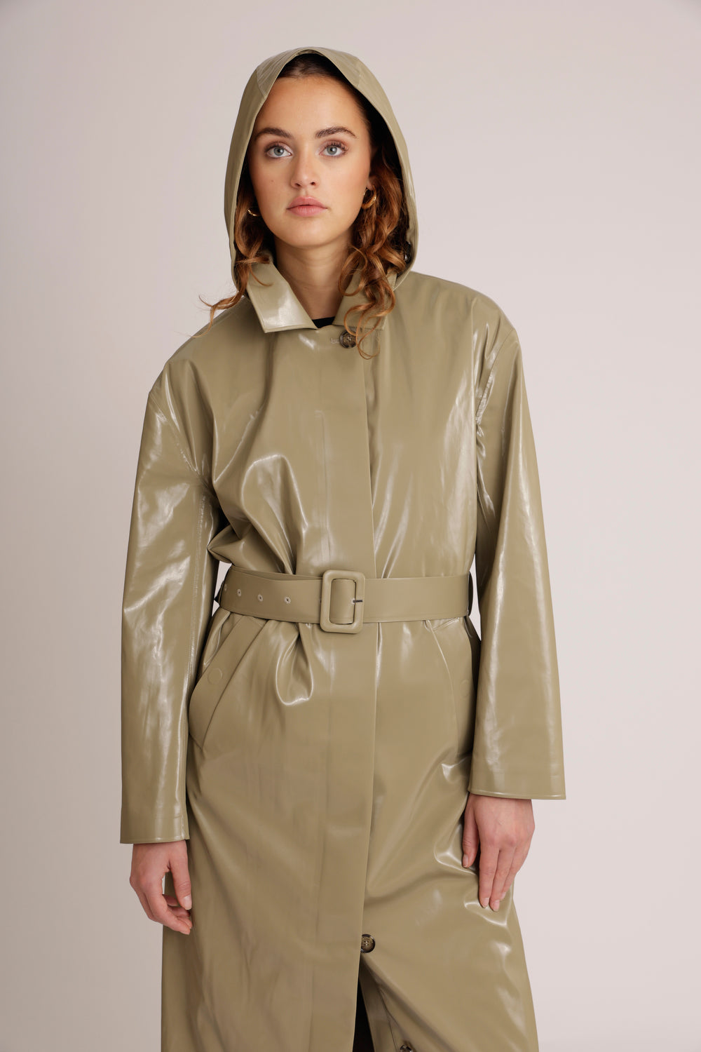 Waterproof Laque Coat | Khaki Green