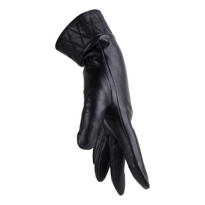 Waterproof Women Leather Gloves | Black