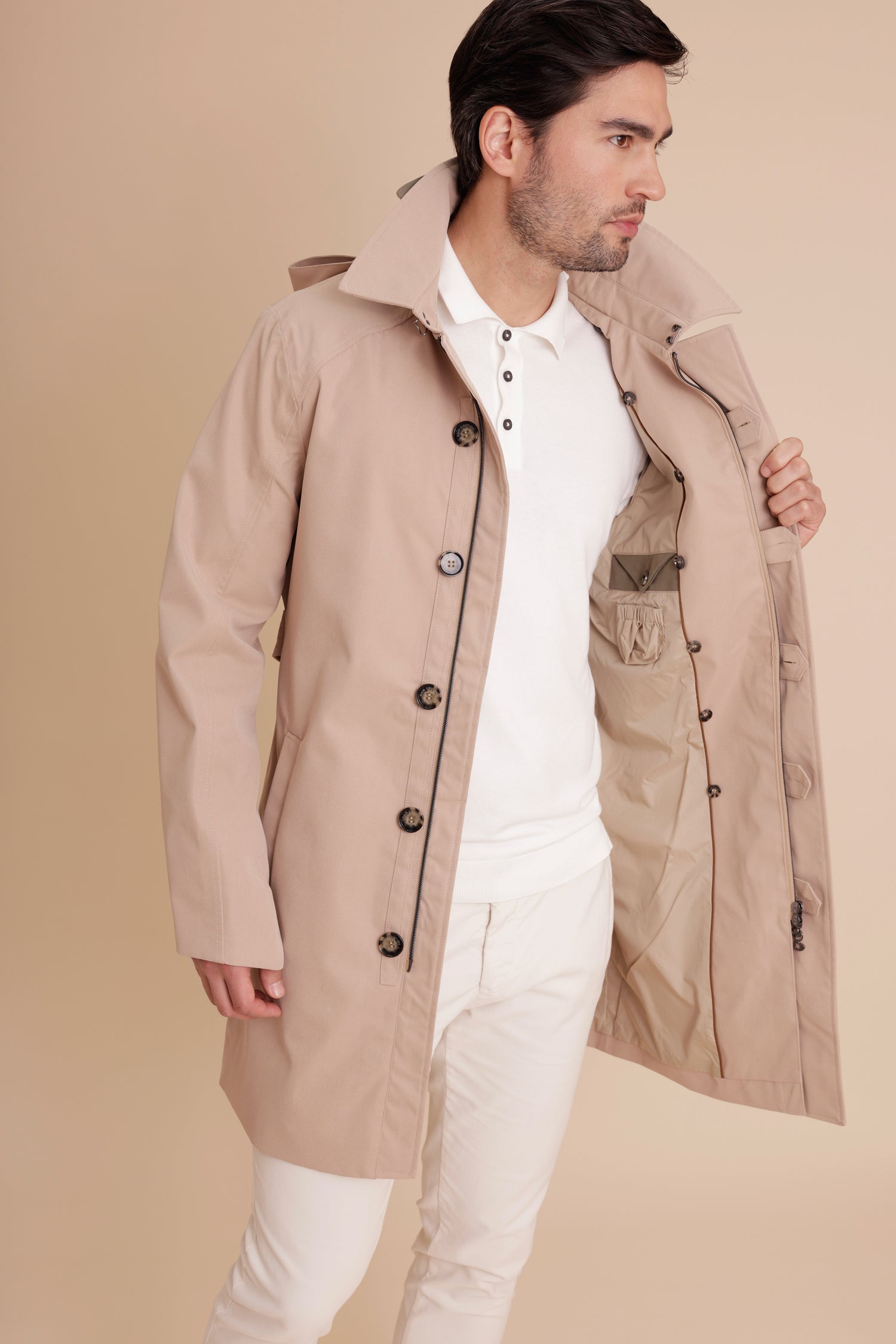 Waterproof Straight Fit Trenchcoat  | Beige