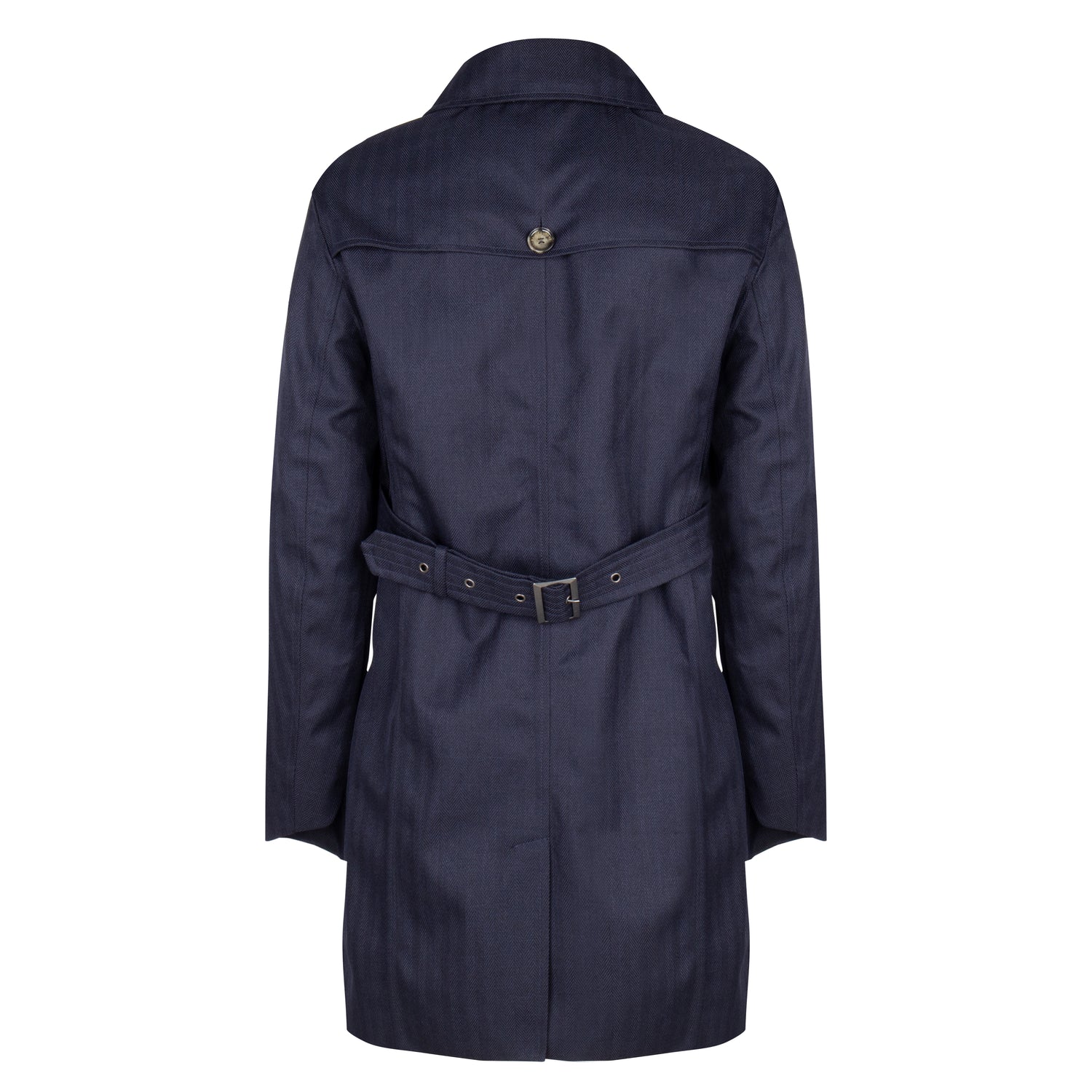 Waterproof Straight Fit Trenchcoat  | Navy Herringbone