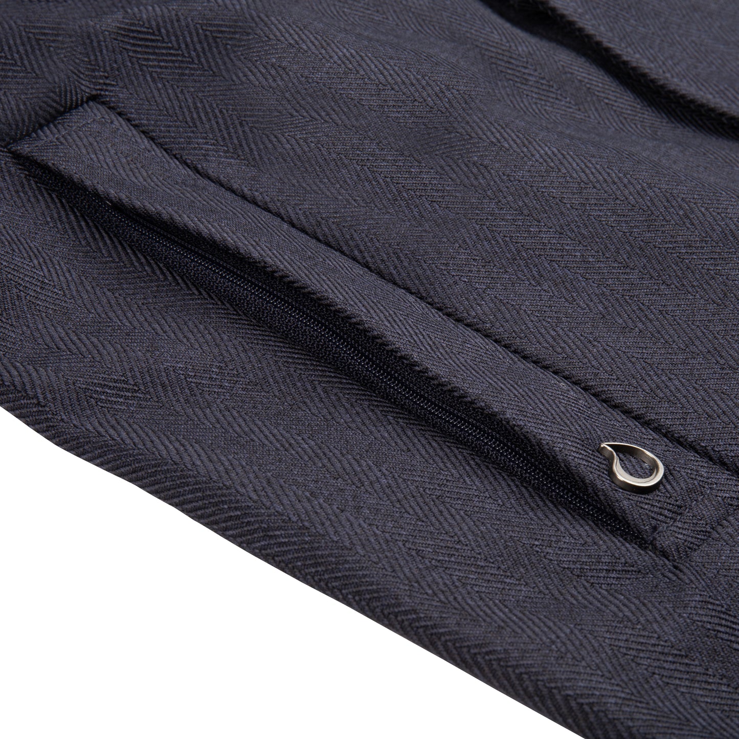 Waterproof Straight Fit Trenchcoat  | Navy Herringbone