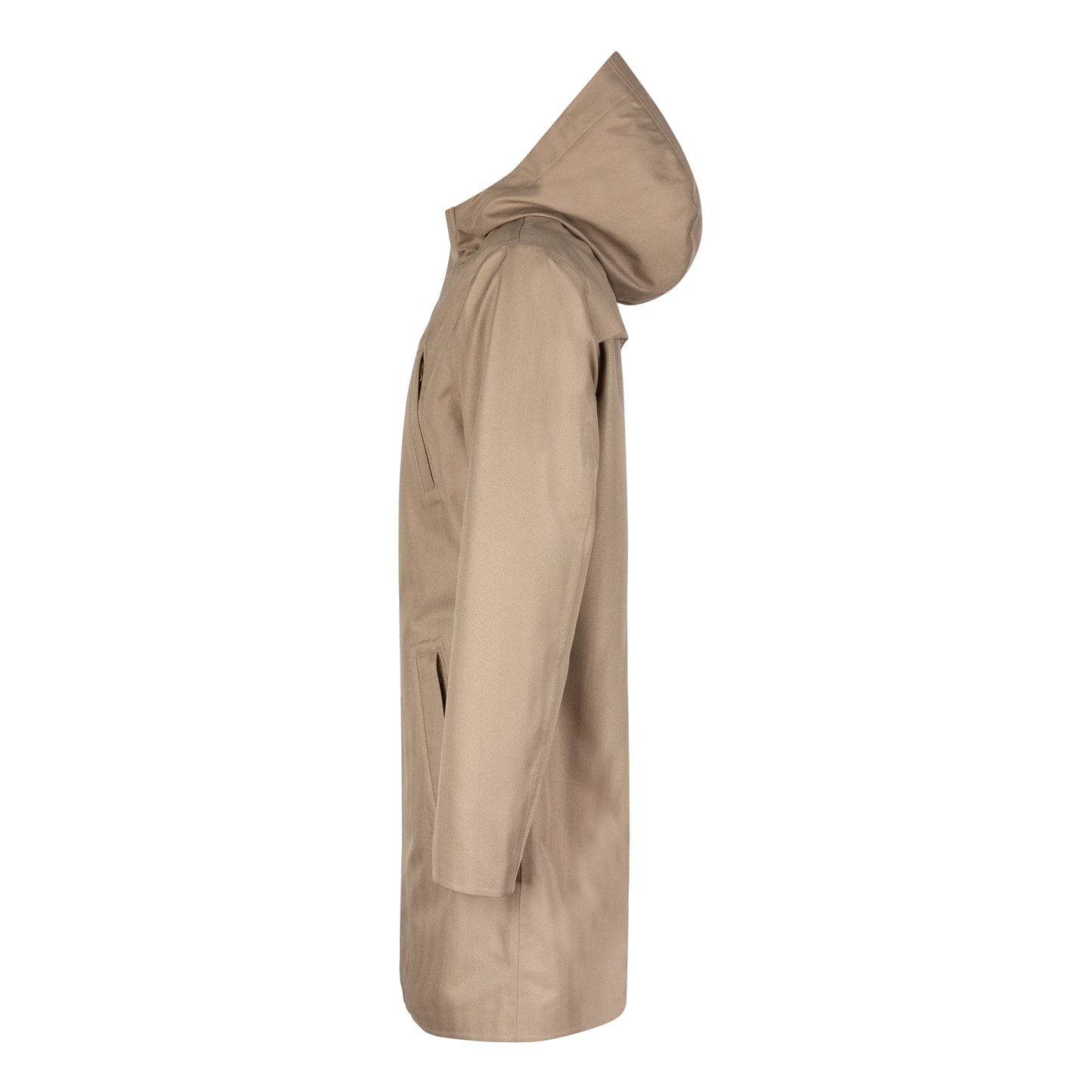 Waterproof Tailored Fit Parka  | Beige Herringbone