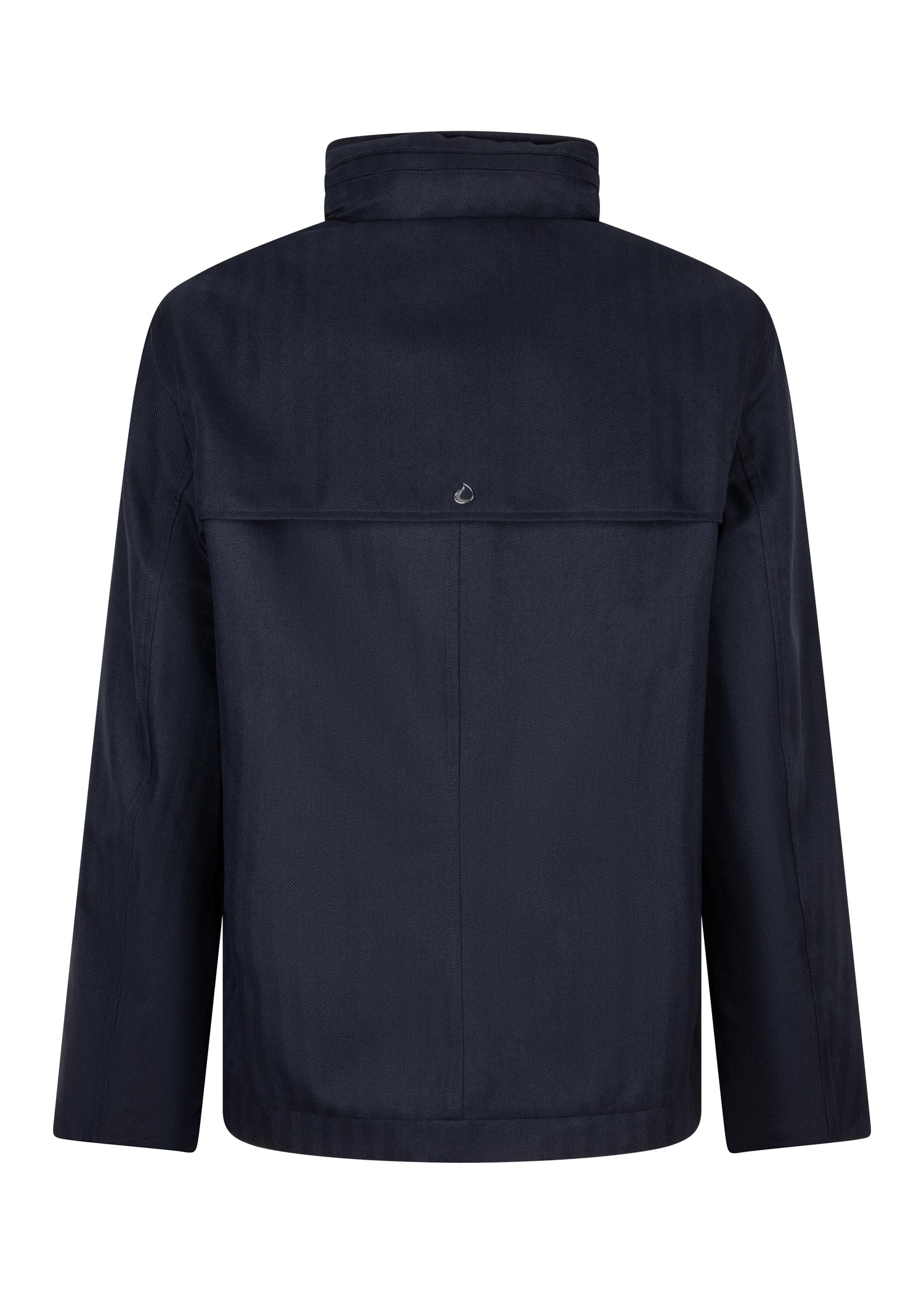 Waterproof Relaxed Fit Short Jacket  | Navy Herringbone