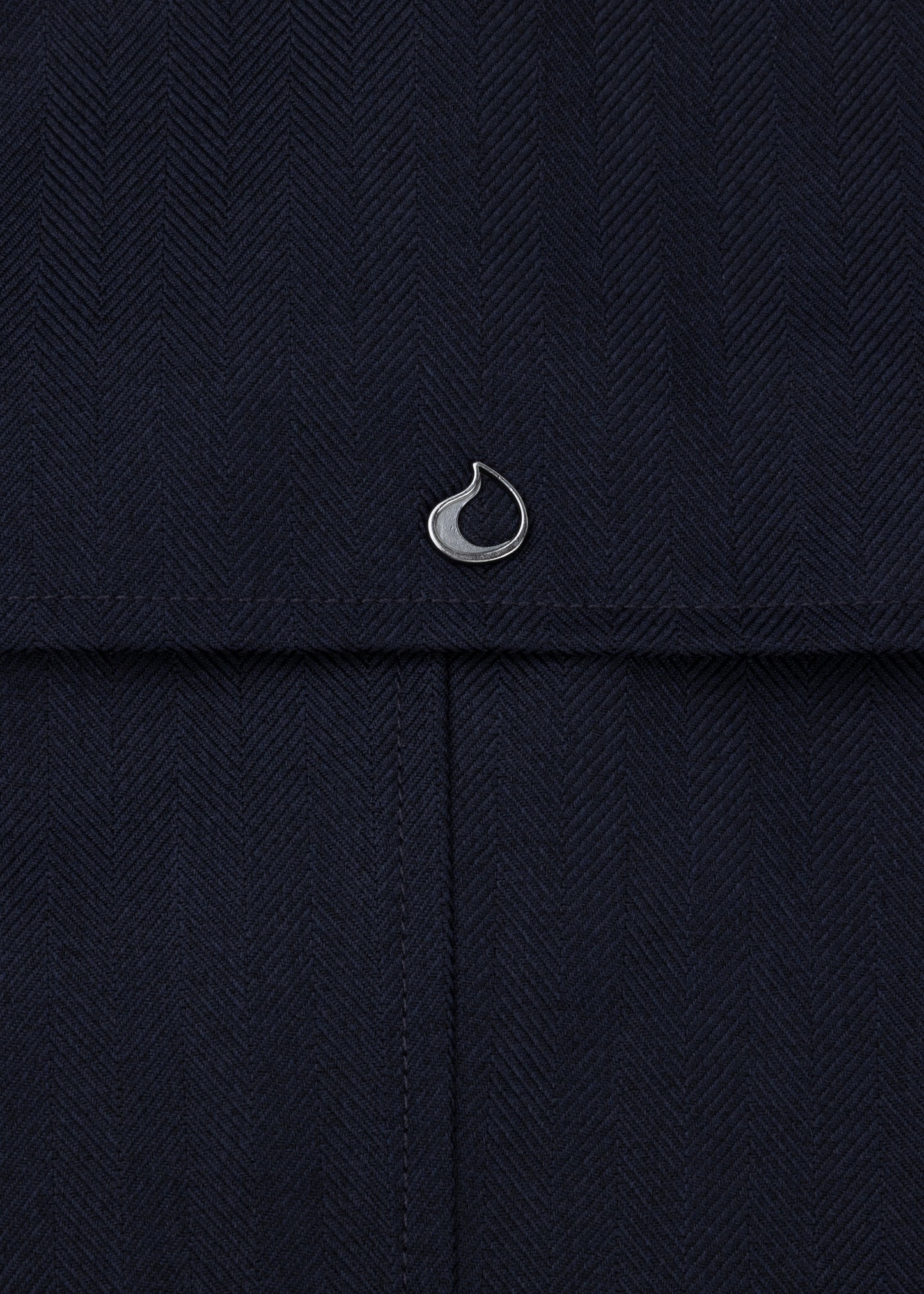 Waterproof Relaxed Fit Short Jacket  | Navy Herringbone