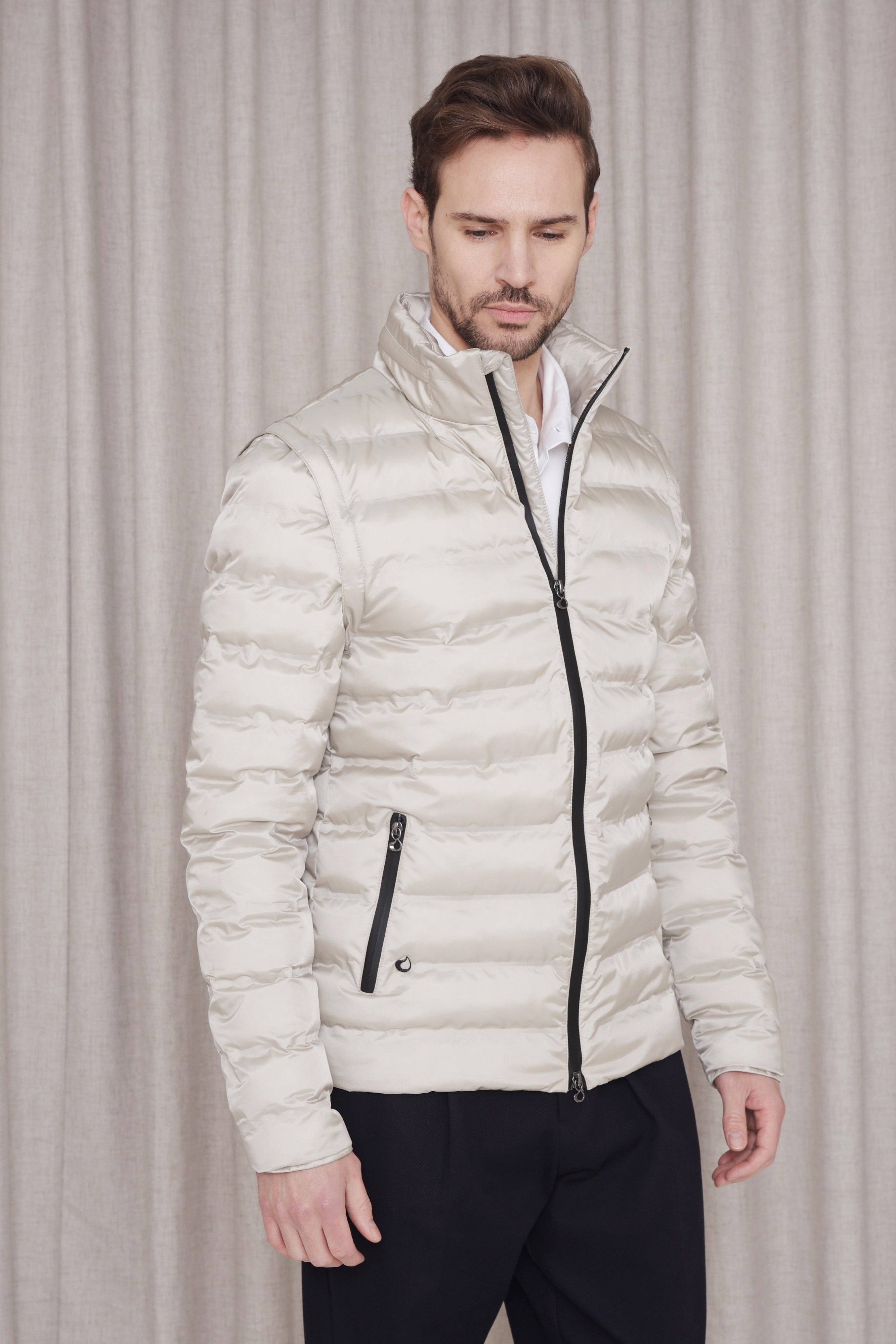 Men's 3-in-1 Down Jacket & Bodywarmer - Ivory