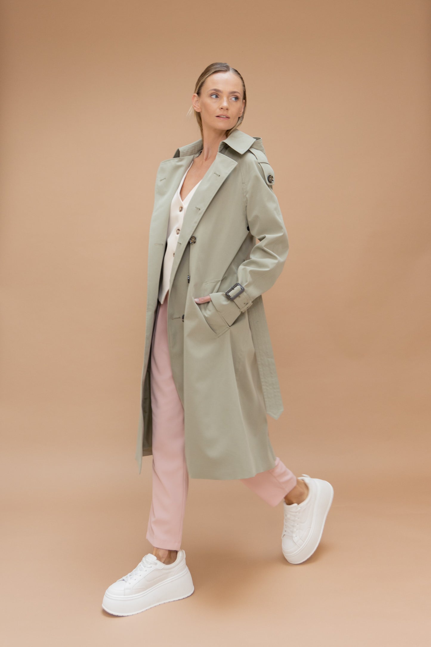 Waterproof Relaxed Fit Trenchcoat  | Khaki Green