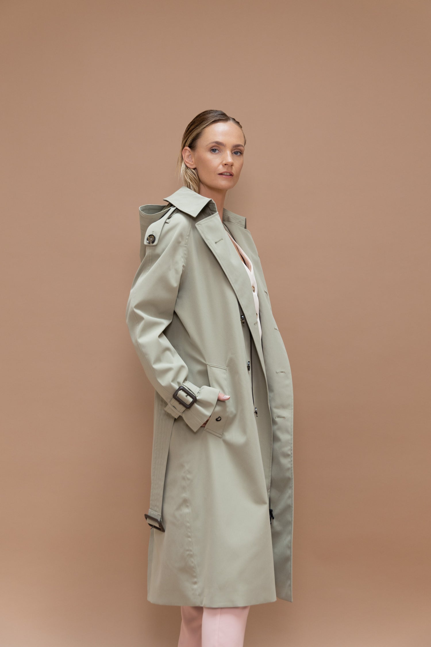 Waterproof Relaxed Fit Trenchcoat  | Khaki Green